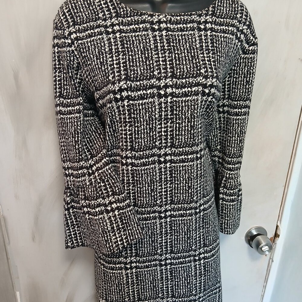 Banana Republic Black and White Plaid Dress